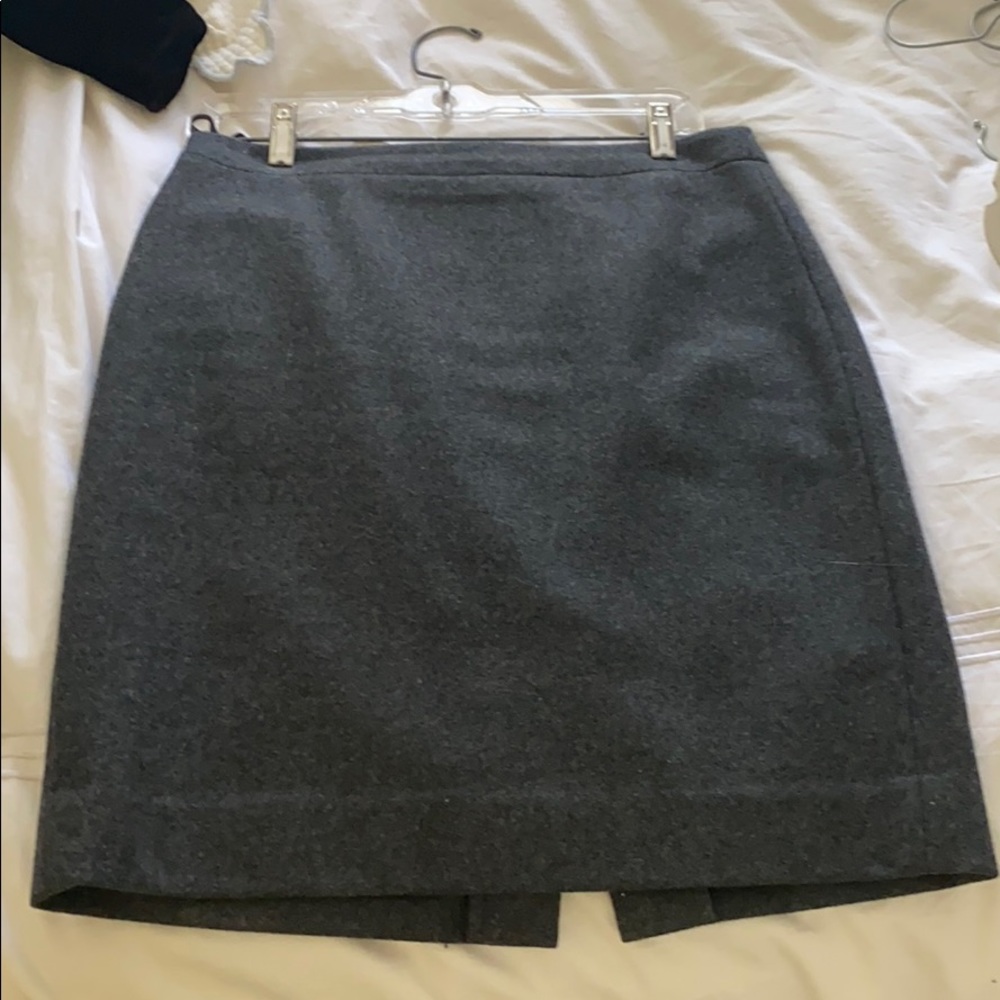 J.crew grey wool pencil skirt